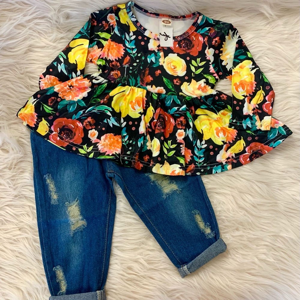 Girls floral boutique set